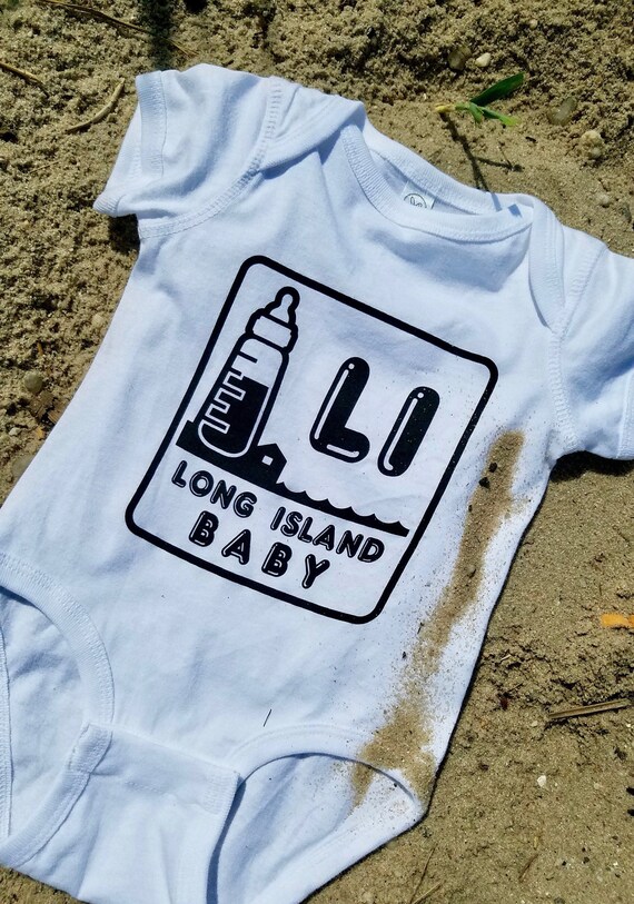Long Island Baby Onesie Logo White. Boy Onesie | B