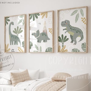 Dinosaur nursery print, Dinosaur wall art, Boho nursery decor, Boys nursery art, Boy bedroom print, Dinosaur decor, Dinosaur bedroom