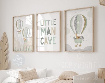Little Man Cave Sign - Outer Space Theme Wooden Wall Decor For Boys Room