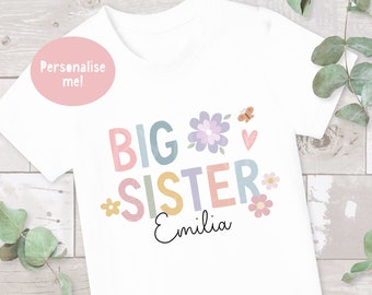 Big Sister T-Shirt, Big Sister top, Pregnancy Announcement, Big Sis top, Big Sis Shirt, Big Sister Tee, Little sister t-shirt, Girls T-shirt