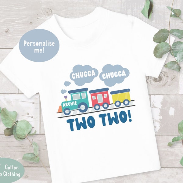 Chugga Chugga two two t-shirt, Birthday Keepsake T-shirt, Boy Birthday Gift, 2nd Birthday T-shirt, Kid's Birthday T-shirt