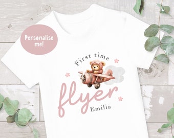 Personalized Kids Holiday T-shirt: First Time Flyer, Cotton Tee