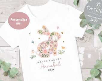 Personalised kid's Easter t-shirt, Easter kids top, Pyjamas, Easter Gift Idea, Easter Outfit for baby, Kid's easter dress up, Easter bunny