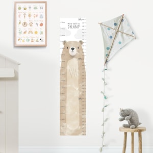 Height chart, Woodland animal wall sticker, Wall decal, Nursery wall sticker, Nursery wall art, Growth chart, Beer nursery, Forest nursery