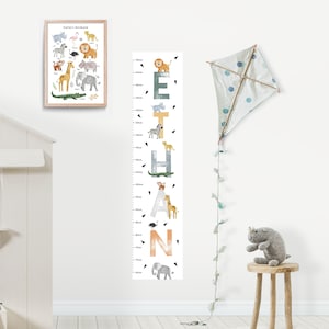 Height chart, Safari animal wall sticker, Wall decal, Nursery wall sticker, Nursery wall art, Growth chart, Safari nursery, Jungle nursery