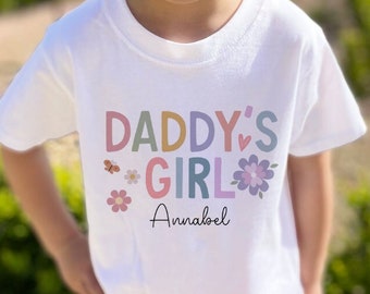 Kid's Vaderdag T-shirt, Aandenken T-shirt, Daddy's Girl t-shirt, Girl's gepersonaliseerde t-shirt, Vaderdagcadeau