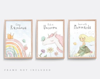 Unicorn Wall DecorUnicorn Wall PrintsDigital ArtKids Room Wall DecorBaby Room Wall ArtPink Room DecorPlay Room DecorGirls Room