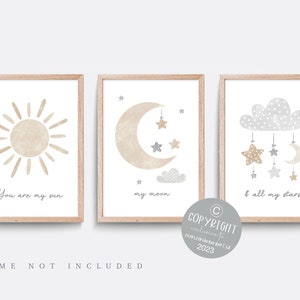 You are my sun, my moon and all my stars print, Sun Nursery print, Kid bedroom art, Star nursery, Moon wall art, Nursery wall art, boho art