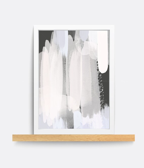 Abstract Wall Art Grey and Blue Art Minimalist Print Home Etsy