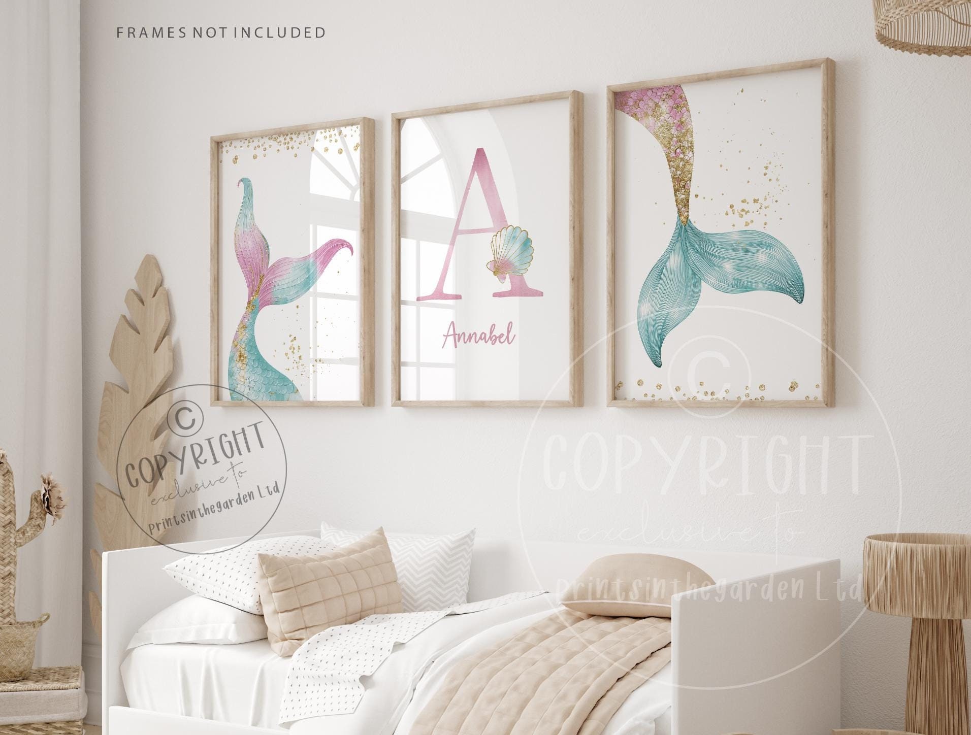 Mermaid Nursery Print Set: Under the Sea Girl Bedroom Decor - Etsy ...
