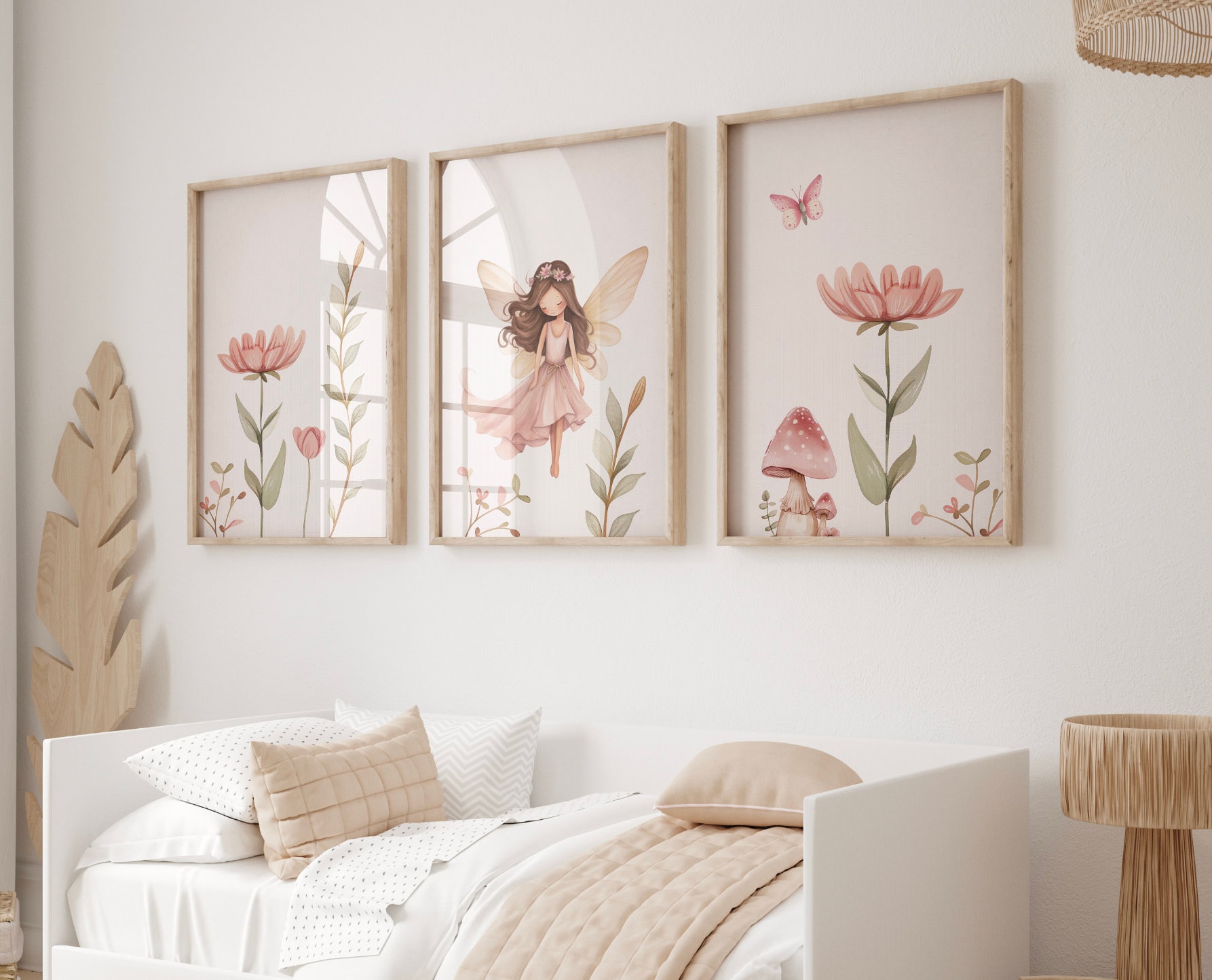 Fairy Print Set: Pink Nursery Wall Art, Enchanted Fairytale Decor - Etsy, image size:1786x1444