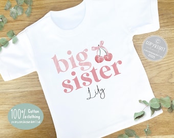 Big Sister T-Shirt: 100% Cotton Pregnancy Announcement Top