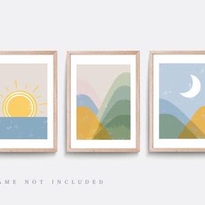 Abstract print, Set of 3 Print, Abstract Wall Art, Minimalist Prints, Yellow and Blue Prints, Modern wall art, Living room decor art
