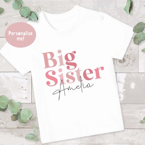 Big Sister T-Shirt, Big Sister top, Pregnancy Announcement, Big Sis top, Big Sis Shirt, Big Sister Tee, Baby Announcement, Girls T-shirt