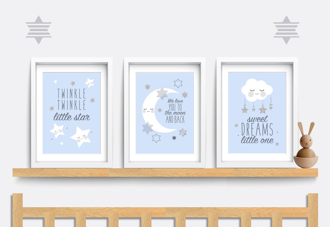 Nursery Wall Art. Set of 3 Baby Nursery Prints. Cloud Nursery Decor — free download