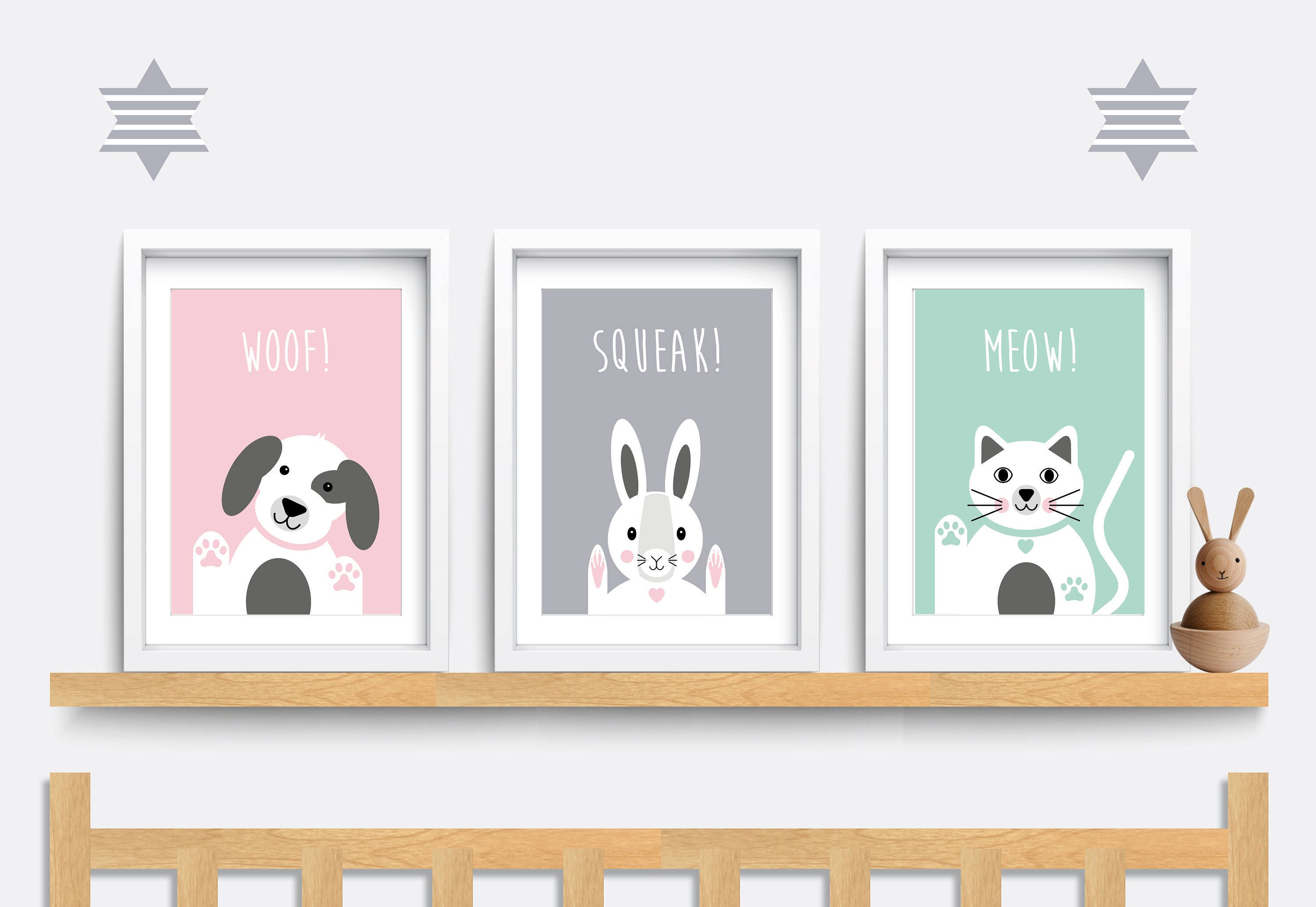 Nursery Wall Art. Digital. Set of Animal Prints. Baby Nursery Etsy UK