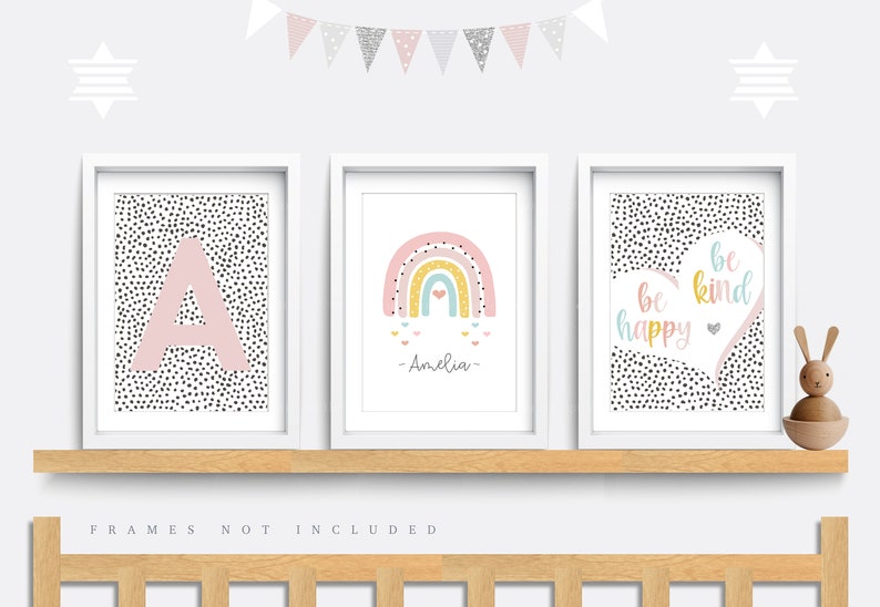 Rainbow Nursery Print Nursery Wall Art Pink Nursery Decor Etsy UK