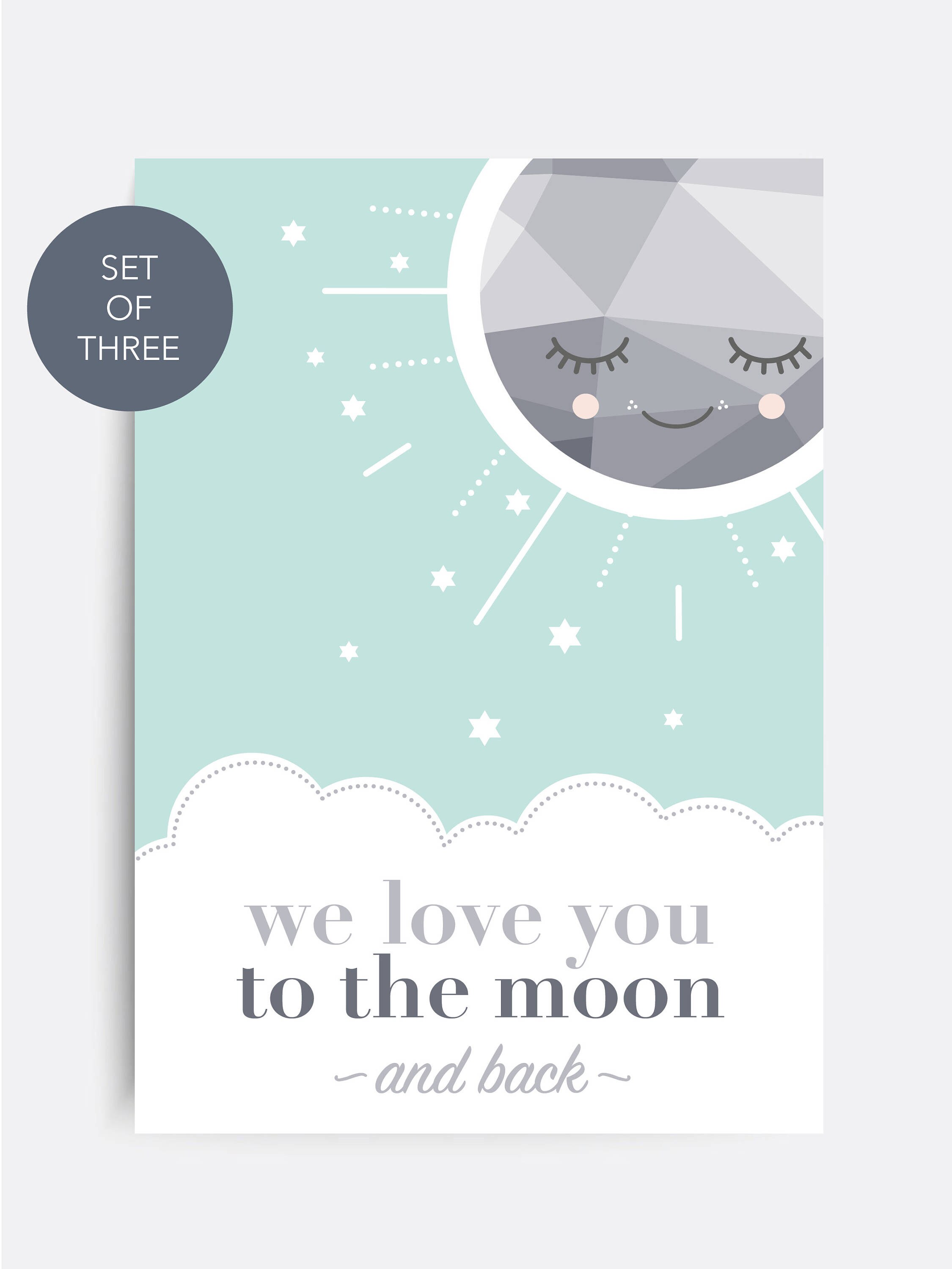 Mint Kindergarten Wandkunst Set von 3 Kindergarten Drucke | Etsy