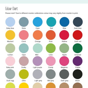 Puede incluir: Carta de colores con 24 muestras de colores diferentes. Los colores est&aacute;n etiquetados con nombres como azul beb&eacute;, pizarra, cian, turquesa, azul, azul oscuro, mostaza, coral, naranja, &oacute;xido, rub&iacute;, rojo oscuro, liquen, &oacute;palo, menta, lima, manzana, esmeralda, rosa beb&eacute;, oscuro, morado claro, caramelo, magenta, morado, huevo de pato, oliva, gris claro, gris medio, gris oscuro, negro, c&aacute;scara, oro, gris c&aacute;lido, quemado, marr&oacute;n claro y marr&oacute;n.