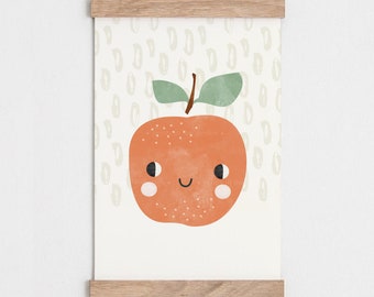Peach Nursery Print: Boho Fruit Wall Art
