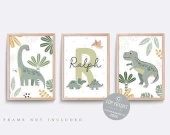 Dinosaur nursery print, Dinosaur wall art, Green nursery decor, Boys nursery art, Boy bedroom print, Dinosaur decor, Dinosaur bedroom