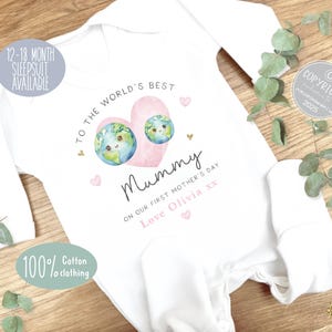 Personalised First Mother&#39;s Day Sleepsuit, 1st Mother&#39;s Day Baby Grow,  Pyjamas, Babies 1st Mother&#39;s Day Gift Idea, Mummy gift, Mommy gift