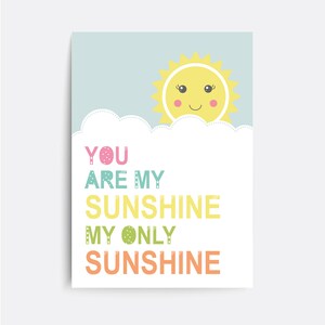 You Are My Sunshine Print: Baby Nursery Wall Art