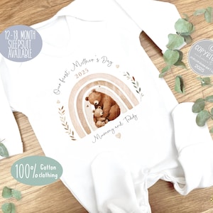 Personalised First Mother&#39;s Day Sleepsuit, 1st Mother&#39;s Day Baby Grow,  Pyjamas, Babies 1st Mother&#39;s Day Gift Idea, Mummy gift, Mommy gift