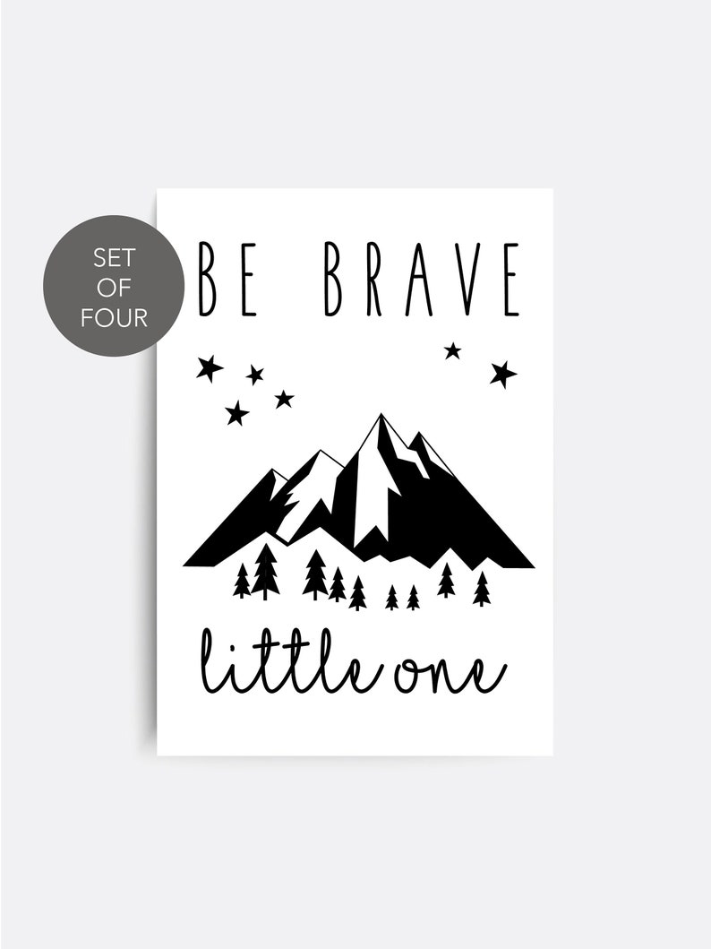Nursery Wall Art Set of 4 Outdoor Nursery Prints Mountain Etsy