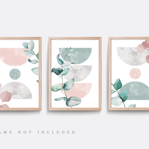 Eucalyptus Leaves Print Set of Four Wall Art Prints Boho Etsy
