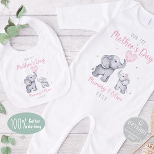 Personalised First Mother&#39;s Day Sleep suit, 1st Mother&#39;s Day Baby Grow,  Pyjamas, Babies 1st Mother&#39;s Day Gift Idea, Mummy gift from girl