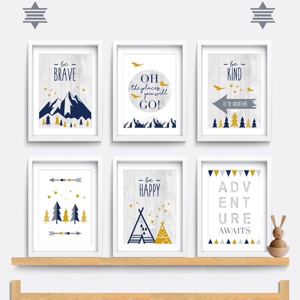 Mountain Nursery Wall Art Etsy