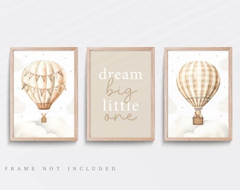 Teddy Bear Hot Air Balloon Nursery Print Set