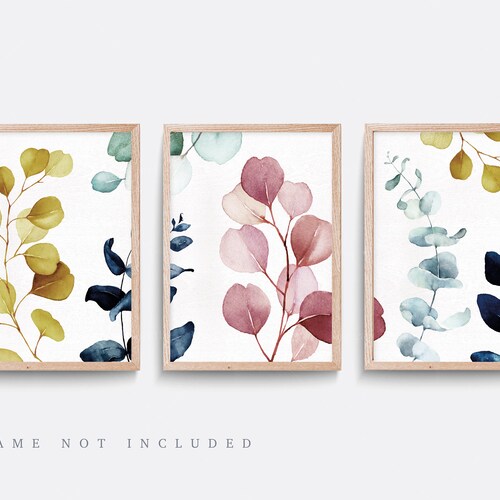 Eucalyptus Leaves Print Set of Four Wall Art Prints Boho Etsy