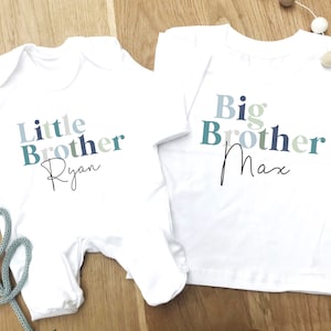 Brother matching t-shirt and baby grow, New baby, Gift for Brother, new big brother gift, Matching clothes for brothers, personalised top