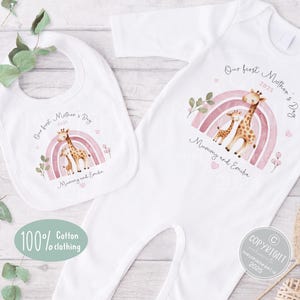 Personalised First Mother&#39;s Day Sleepsuit, 1st Mother&#39;s Day Baby Grow,  Pyjamas, Babies 1st Mother&#39;s Day Gift Idea, Mummy gift, Mommy gift