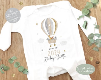 Personalised Sleepsuit, New baby gift, Born in 2025 gift, Personalised baby grow, Safari baby gift, Going home outfit, Baby keepsake