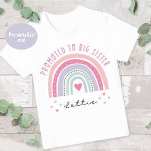 Promoted To Big Sister T-Shirt - Cute Unicorn Rainbow Tee Promoted To Big Sister T-Shirt - Cute Unicorn Rainbow Tee