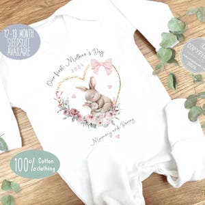 Personalised First Mother&#39;s Day Sleepsuit, 1st Mother&#39;s Day Baby Grow,  Pyjamas, Babies 1st Mother&#39;s Day Gift Idea, Mummy gift, Mommy gift