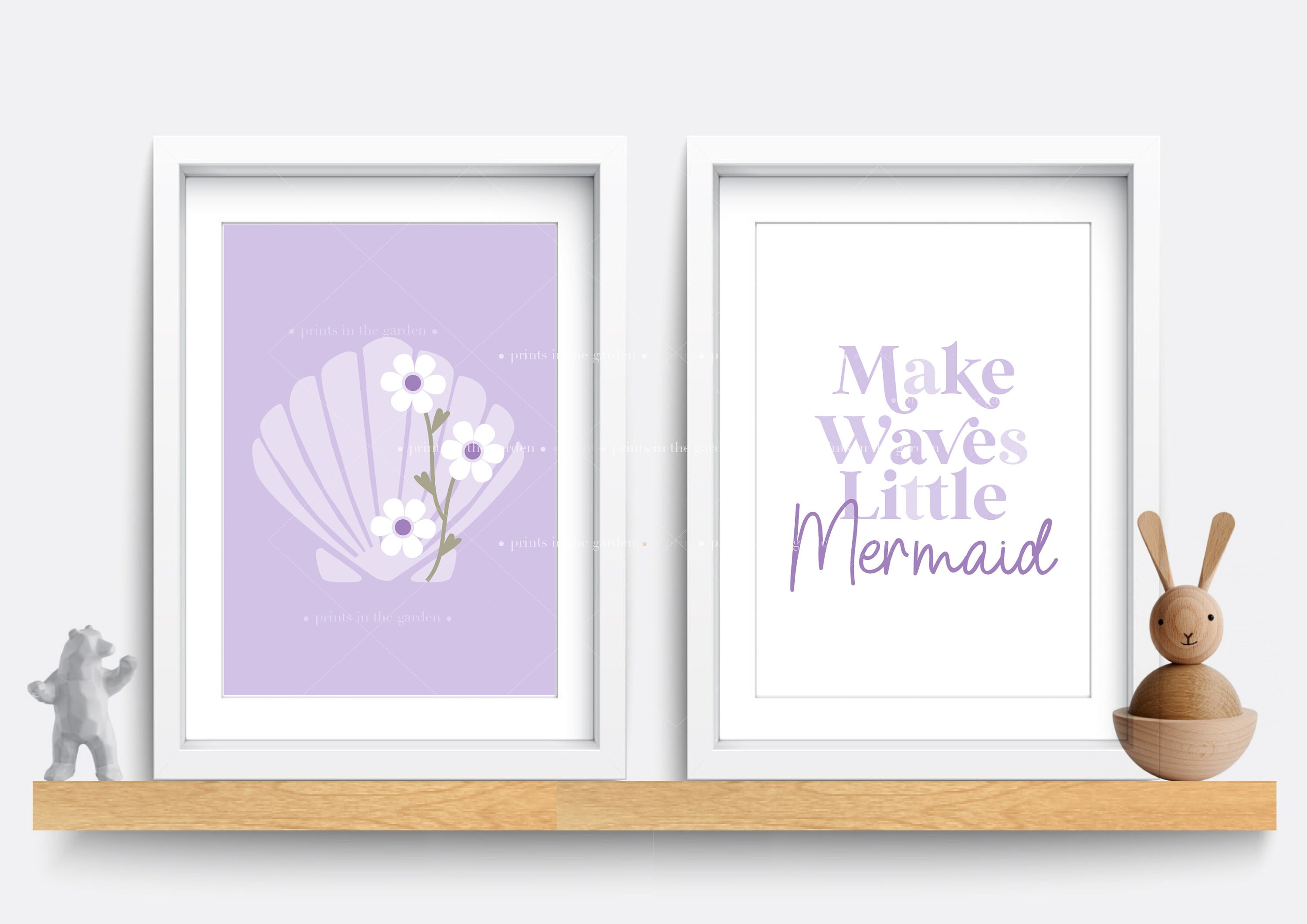 Mermaid Nursery Print Set: Pink Bedroom Decor, Mermaid Wall Art - Etsy