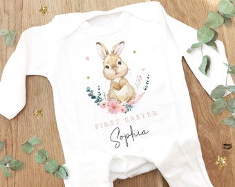 Personalised First Easter Sleepsuit, 1st Easter Baby Grow,  Pyjamas,  Babies 1st Easter Gift Idea,  Easter Outfit for baby, Easter bunny