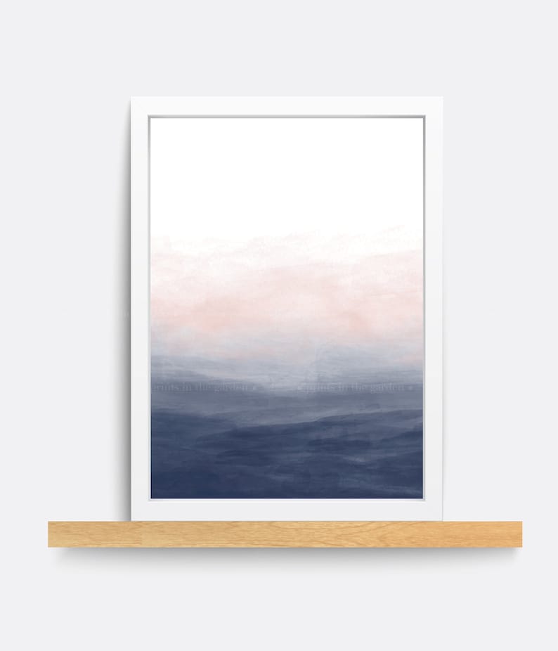 Abstract Wall Art Pink and Blue Art Natural Landscape Print Etsy