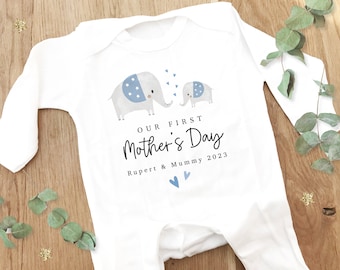 Personalised First Mother's Day Sleepsuit, 1st Mother's Day Baby Grow,  Pyjamas, Mother's Day Gift Idea,  Mother's Day Outfit for baby