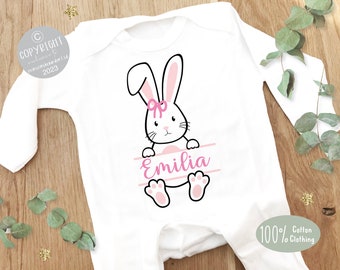 Personalised First Easter Sleepsuit, 1st Easter Baby Grow,  Pyjamas,  Babies 1st Easter Gift Idea,  Easter Outfit for baby, Easter bunny