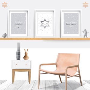 Nursery Wall Art Set of 3 Star Prints Twinkle Twinkle Little - Etsy