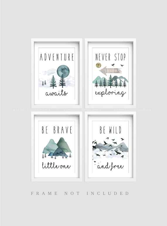 Nursery Wall Art Set Of 4 Outdoor Prints Mountain Singapore - Nursery Wall Art Adventure Awaits Nursery Wall Art Set Of 4 Outdoor Prints Mountain Singapore - Nursery Wall Art Adventure Awaits