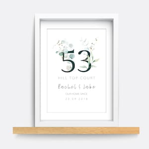 New home print, personalised new home, housewarming gift, house warming print, house number art, home quote art, personalised couple print