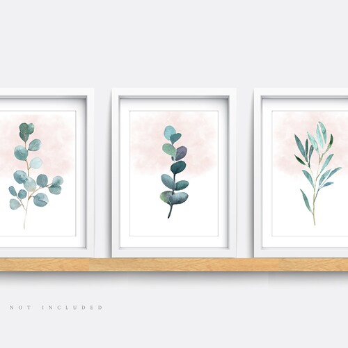 Plant Wall Art Set of 3 Prints Leafy Nursery Decor Etsy