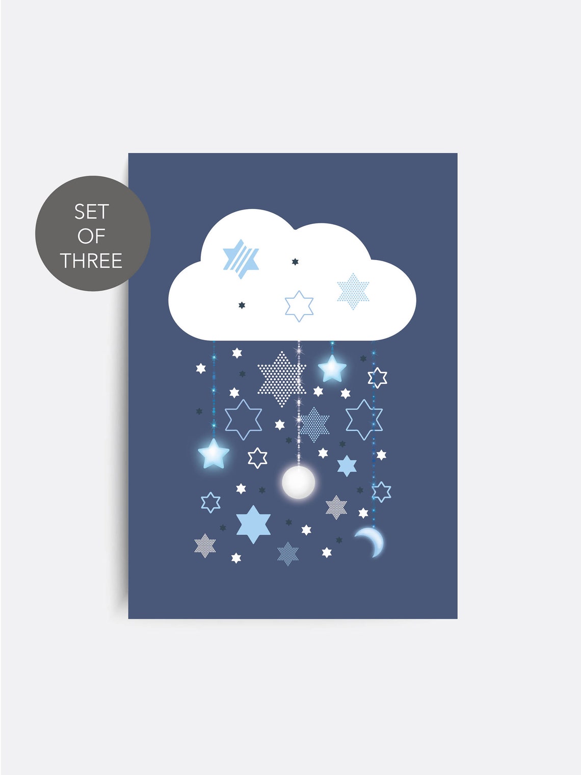 Nursery Wall Art Set of 3 Star Prints Twinkle Twinkle Little Etsy