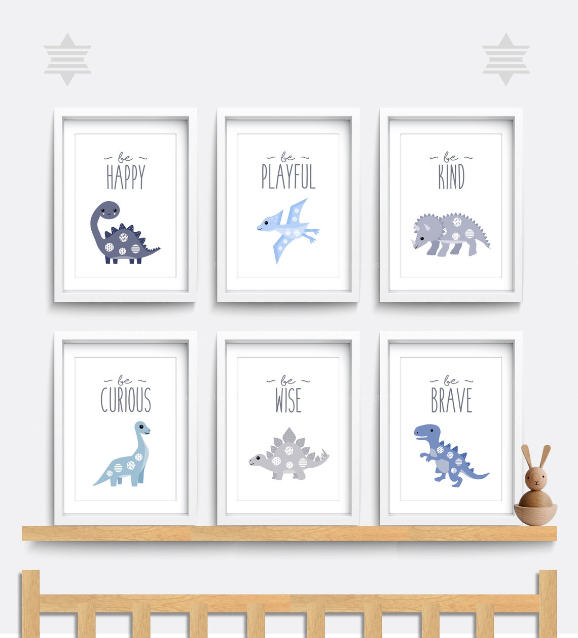 Dinosaur Nursery Wall Art Set of 6 Dinosaur Prints T-rex - Etsy